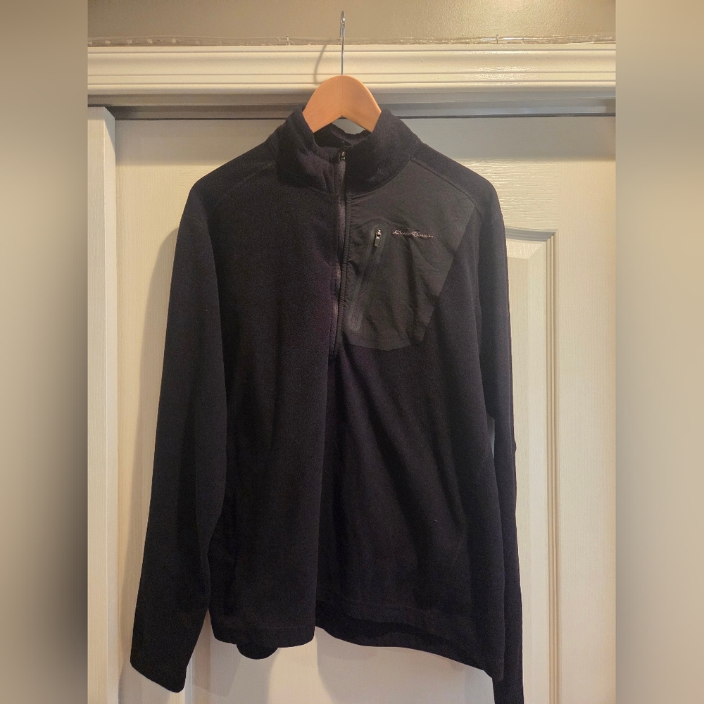 Black Eddie Bauer Quarter-Zip Fleece Pullover